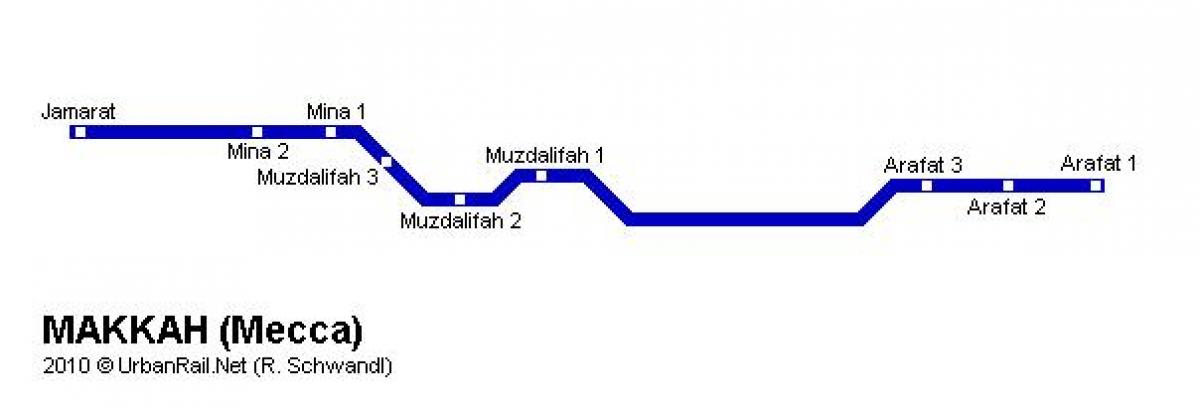Mekka (Makkah) zones kaart